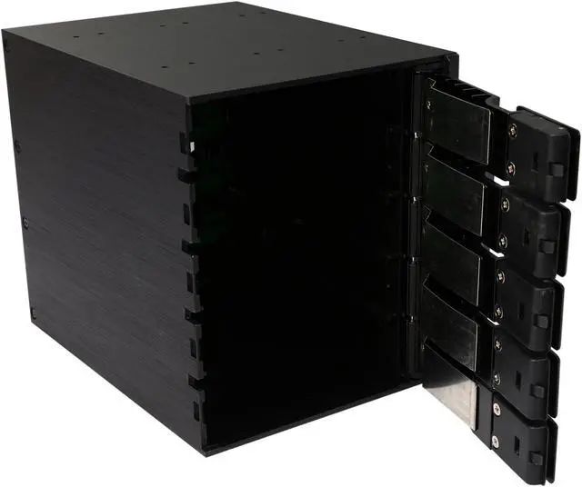 Alt view image 6 of 7 - Athena Power BP-TLA3051SAC 3.5" HDD Trayless Hot-Swap Backplane Module Converts 3 X 5.25" to 5 X 3.5" SAS/SATA 6Gb/s HDD (Vertical) - Aluminum Cage & Tray w/ Security Keylock, 80mm Fan & LED Indicator - OEM
