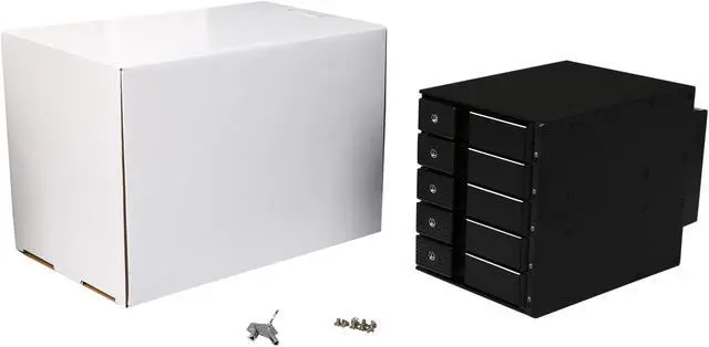 Alt view image 7 of 7 - Athena Power BP-TLA3051SAC 3.5" HDD Trayless Hot-Swap Backplane Module Converts 3 X 5.25" to 5 X 3.5" SAS/SATA 6Gb/s HDD (Vertical) - Aluminum Cage & Tray w/ Security Keylock, 80mm Fan & LED Indicator - OEM