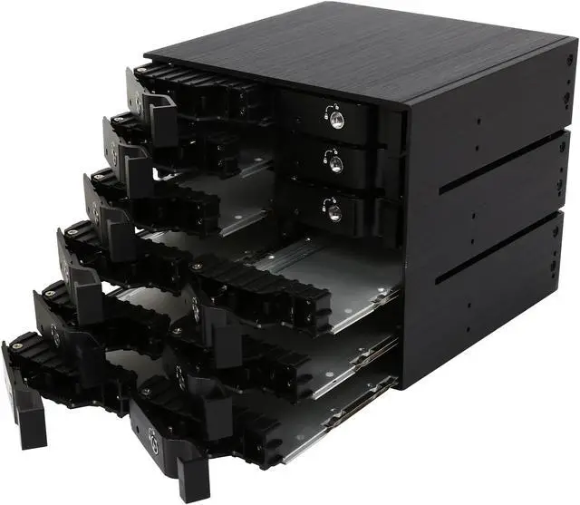 Alt view image 6 of 7 - Athena Power BP-SAC31225AVL 2.5" HDD/SSD Hot-Swap Backplane Module Converts 3 X 5.25" to 12 X 2.5" SAS/SATA 6Gb/s HDD/SSD - Aluminum Cage, Drive Tray & Bezel w/ Security Keylock, 80mm Fan & LED Indica - OEM