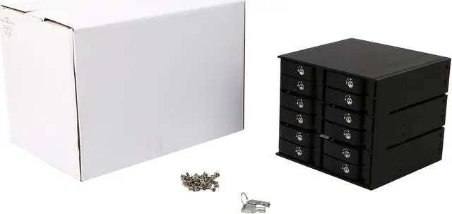 Alt view image 7 of 7 - Athena Power BP-SAC31225AVL 2.5" HDD/SSD Hot-Swap Backplane Module Converts 3 X 5.25" to 12 X 2.5" SAS/SATA 6Gb/s HDD/SSD - Aluminum Cage, Drive Tray & Bezel w/ Security Keylock, 80mm Fan & LED Indica - OEM