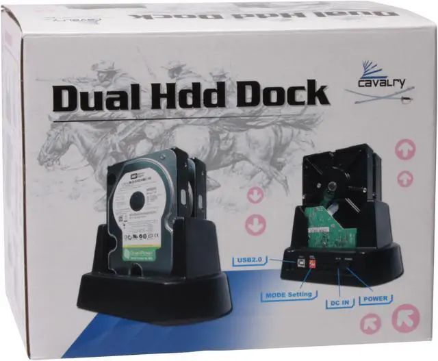 Alt view image 7 of 7 - Cavalry 2-Bay 2.5" & 3.5" USB 2.0 Hard Drive Dock