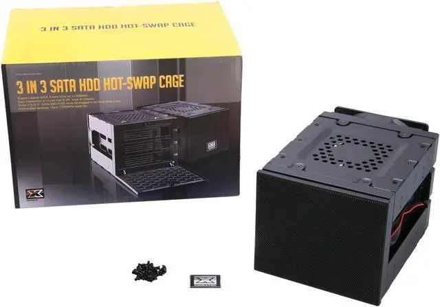Alt view image 6 of 6 - Xigmatek COA-UGOCBS-U01 Universal 3 in 3 SATA HDD Hot-Swap Cage 120mm Fan with control, back panel included.