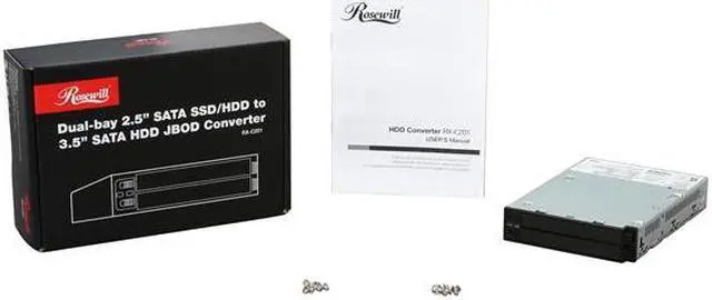 Alt view image 6 of 6 - Rosewill RX-C201 Dual-bay 2.5" SATA SSD/HDD to 3.5" SATA HDD JBOD Converter