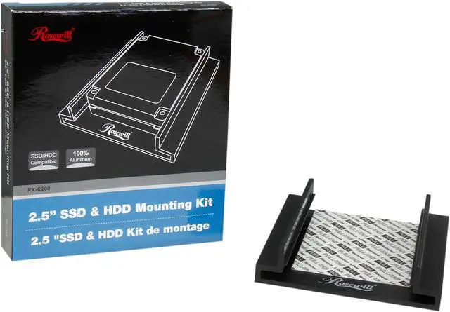 Alt view image 6 of 6 - Rosewill RX-C200 2.5" SSD / HDD Aluminum Mounting Kit for 3.5" Drive Bay