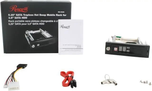 Alt view image 5 of 5 - Rosewill RX-C525 5.25" SATA Trayless Hot Swap Mobile Rack for 3.5" SATA I / II / III HDDs