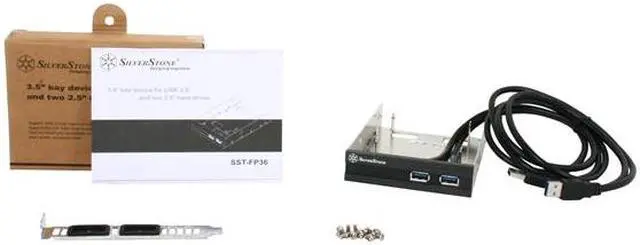 Alt view image 6 of 5 - Aluminum front panel 2X USB 3.0 ports with 3.5" to 2X 2.5" bay converter device, Black