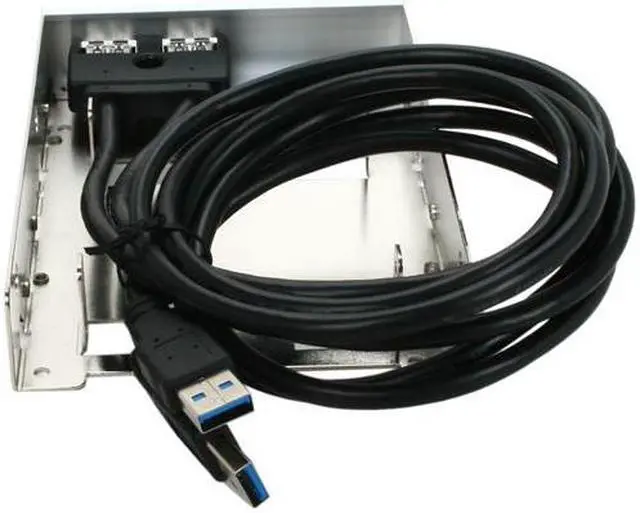 Alt view image 4 of 5 - Aluminum Front Panel 2 x USB 3.0 Ports With 2 x 2.5" to 3.5" Bay Converter Device, Silver