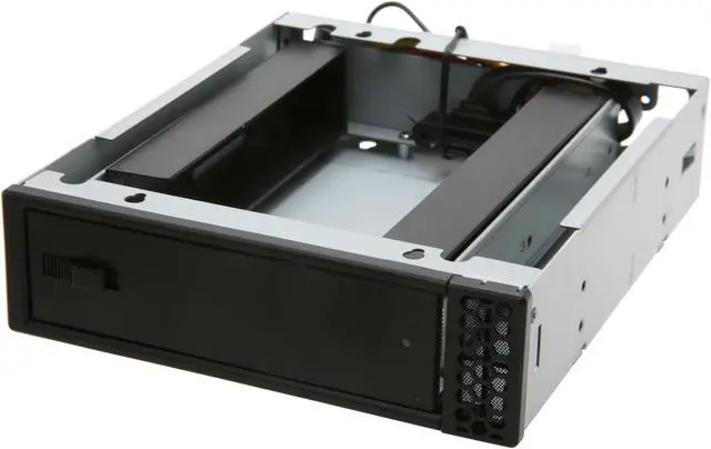 Main image of SilverStone FP57B Stackable 3.5" to 5.25" Hot-swap Drive Bay Adapter - Black
