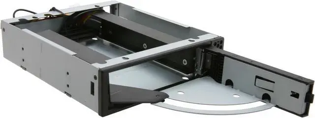 Alt view image 3 of 6 - SilverStone FP57B Stackable 3.5" to 5.25" Hot-swap Drive Bay Adapter - Black