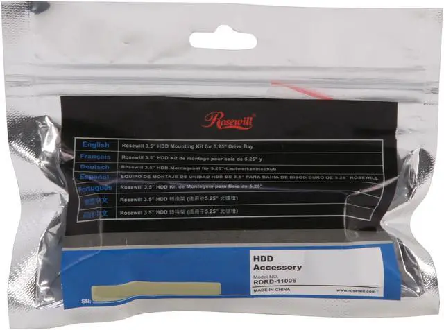 Alt view image 4 of 4 - Rosewill RDRD-11006 3.5" HDD Mounting Kit for 5.25" Drive Bay