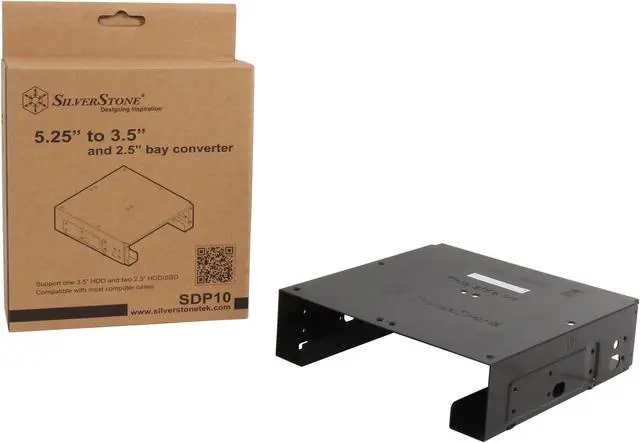 Alt view image 5 of 5 - SilverStone SDP10B 5.25" to 3.5" and 2.5" Bay Converter