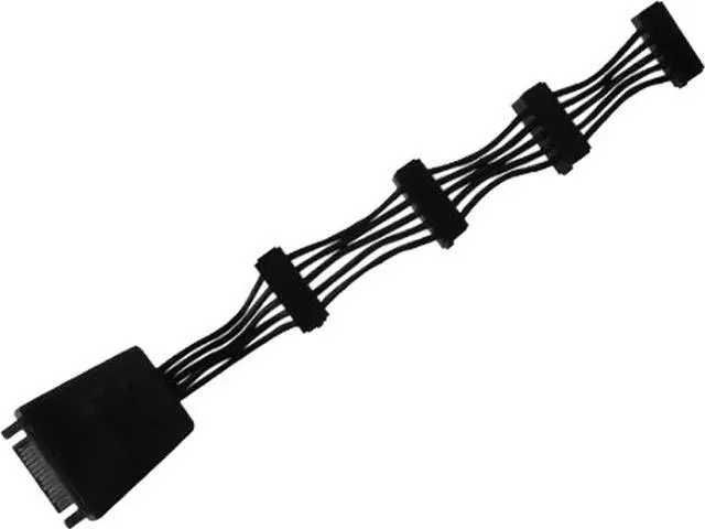 Main image of Silverstone Tek Super Flexible 4-in-1 SATA Power Adapter Cable with Power Stabilizing Capacitors (CP06-E4)