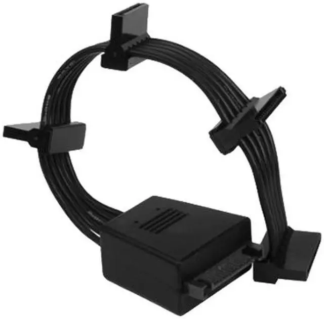 Alt view image 2 of 4 - Silverstone Tek Super Flexible 4-in-1 SATA Power Adapter Cable with Power Stabilizing Capacitors (CP06-E4)