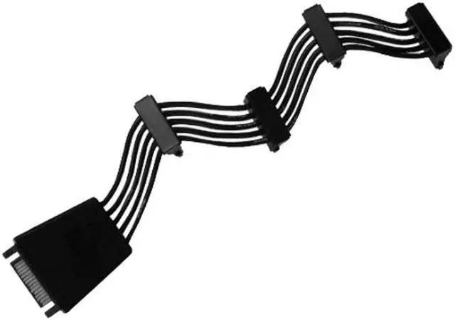 Alt view image 3 of 4 - Silverstone Tek Super Flexible 4-in-1 SATA Power Adapter Cable with Power Stabilizing Capacitors (CP06-E4)