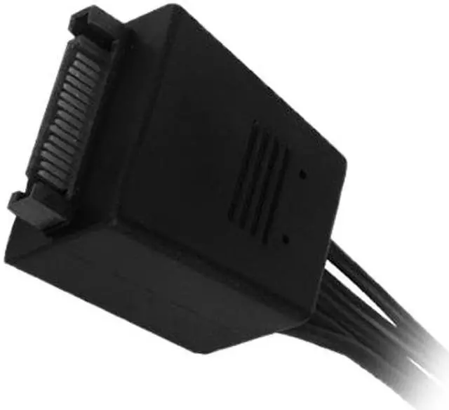 Alt view image 4 of 4 - Silverstone Tek Super Flexible 4-in-1 SATA Power Adapter Cable with Power Stabilizing Capacitors (CP06-E4)