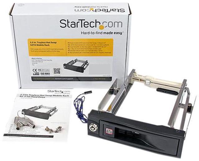Alt view image 6 of 6 - StarTech.com HSB100SATBK 5.25in Trayless Hot Swap Mobile Rack for 3.5in Hard Drive - Internal SATA Backplane Enclosure