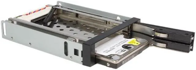 Alt view image 3 of 5 - StarTech.com HSB220SAT25B 2 Drive 2.5in Trayless Hot Swap SATA Mobile Rack Backplane - Dual Drive SATA Mobile Rack Enclosure for 3.5 HDD