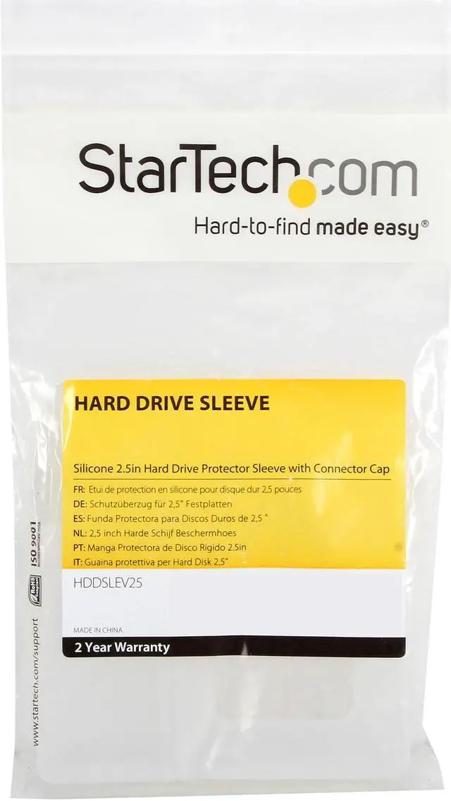 Alt view image 4 of 4 - StarTech HDDSLEV25 2.5in Silicon Laptop Hard Drive Protector Sleeve with Connector Cap