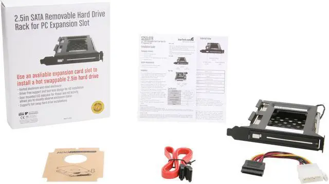 Alt view image 6 of 6 - StarTech S25SLOTR 2.5in SATA Removable Hard Drive Bay for PC Expansion Slot