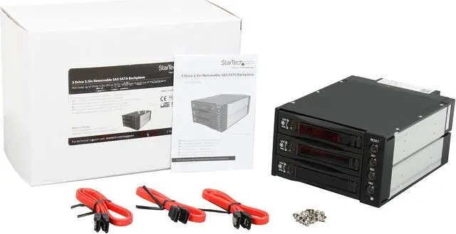 Alt view image 6 of 6 - StarTech SATSASBAY3BK 3 Drive 2.5"/3.5" Removable Mobile Rack SAS/SATA Backplane