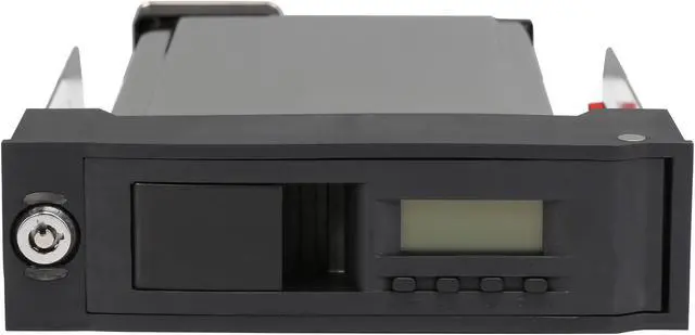 Alt view image 2 of 7 - StarTech HSB110SATBK 5.25in Trayless Hot Swap Mobile Rack for 3.5in SATA HDD with LCD & Fan