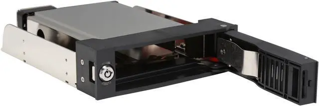Alt view image 6 of 7 - StarTech HSB110SATBK 5.25in Trayless Hot Swap Mobile Rack for 3.5in SATA HDD with LCD & Fan