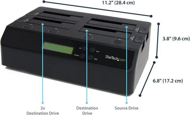 Alt view image 6 of 6 - StarTech SATDOCK4U3RE 4 Bay USB 3.0 eSATA to SATA Standalone 1:3 HDD Hard Drive Duplicator Dock