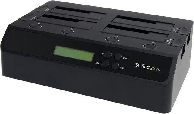 Main image of StarTech SATDOCK4U3RE 4 Bay USB 3.0 eSATA to SATA Standalone 1:3 HDD Hard Drive Duplicator Dock