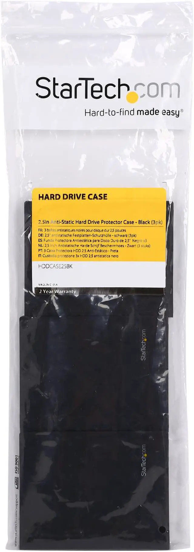 Alt view image 8 of 8 - StarTech HDDCASE25BK 2.5in Anti-Static Hard Drive Protector Case - Black (3pk)
