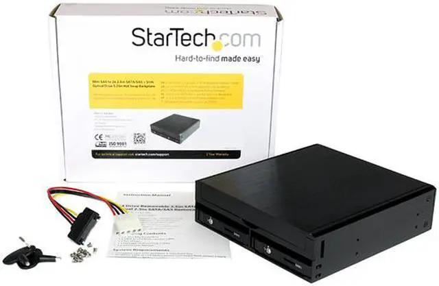 Alt view image 3 of 3 - StarTech.com SATSAS225ODD 2x 2.5in SATA/SAS Hot-Swap Drive + Slim Optical Drive in 5.25in Bay