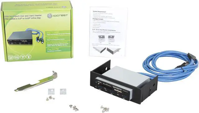 Alt view image 5 of 5 - USB 3.0 Interface, Plug & Play, 3.5" or 5.25" Multi I/O Front Panel with USB 3.0 3-port Hub & 6-slot