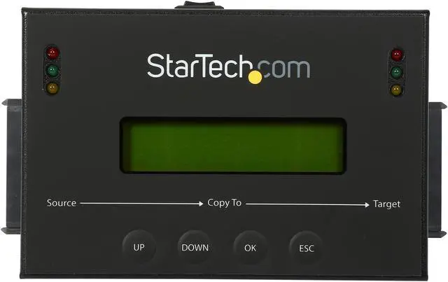 Alt view image 2 of 7 - StarTech.com SATDUP11 Aluminum 2.5" & 3.5" Black 2 - SATA Data & Power Combo (7+15 pin) Receptacle Standalone 2.5 / 3.5" SATA Hard Drive Duplicator and Eraser