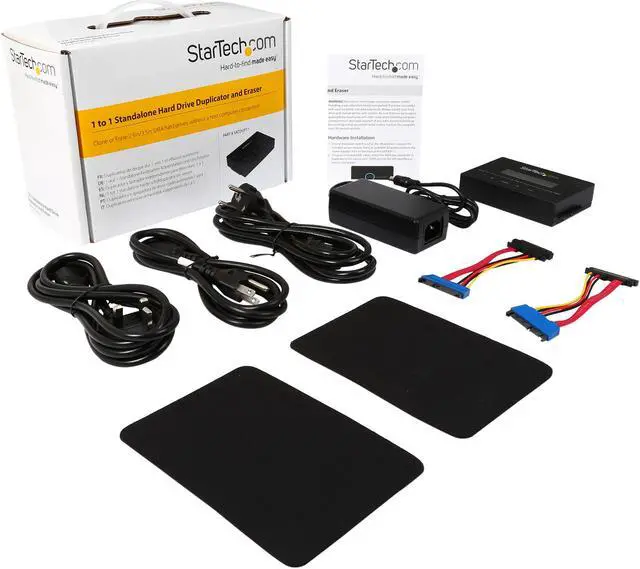 Alt view image 6 of 7 - StarTech.com SATDUP11 Aluminum 2.5" & 3.5" Black 2 - SATA Data & Power Combo (7+15 pin) Receptacle Standalone 2.5 / 3.5" SATA Hard Drive Duplicator and Eraser