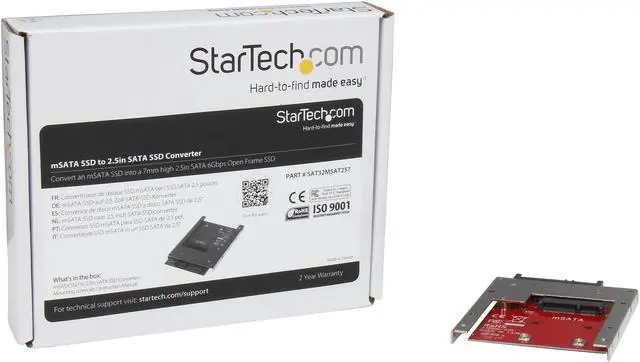 Alt view image 5 of 5 - StarTech SAT32MSAT257 mSATA SSD to 2.5in SATA Adapter Converter