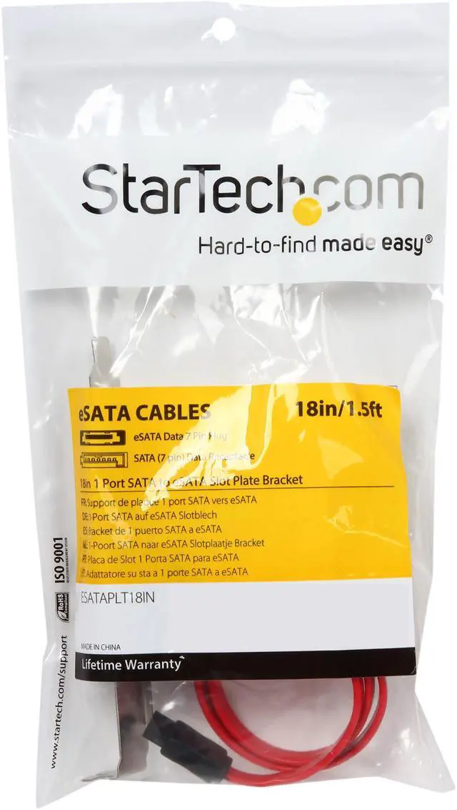 Alt view image 3 of 3 - StarTech.com ESATAPLT18IN 1.5 ft. 1 Port SATA to eSATA Plate Adapter