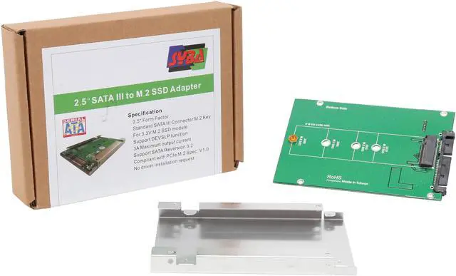 Alt view image 4 of 4 - SYBA M.2 B-Key SSD to SATA III 2.5" Enclosure Adapter - SY-ADA40087