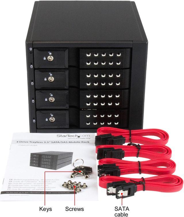 Alt view image 8 of 7 - StarTech.com HSB4SATSASBA 4 Bay Aluminum Trayless Hot Swap Mobile Rack Backplane for 3.5in SAS II/SATA III - 6 Gbps HDD