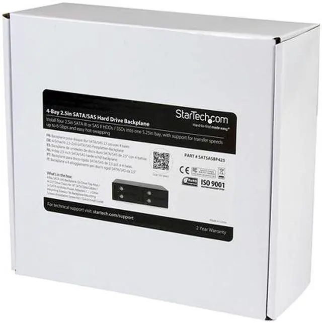 Alt view image 8 of 8 - StarTech.com SATSASBP425 4-bay mobile rack backplane for 2.5in SATA/SAS drives
