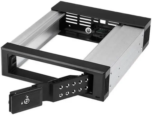 Alt view image 3 of 5 - StarTech HSB1SATSASBA 5.25 to 3.5 Hard Drive Hot Swap Bay - Aluminum - Trayless - Vented - Front Mount - 5.25 Hard Drive Bay - Hard Drive Backplane