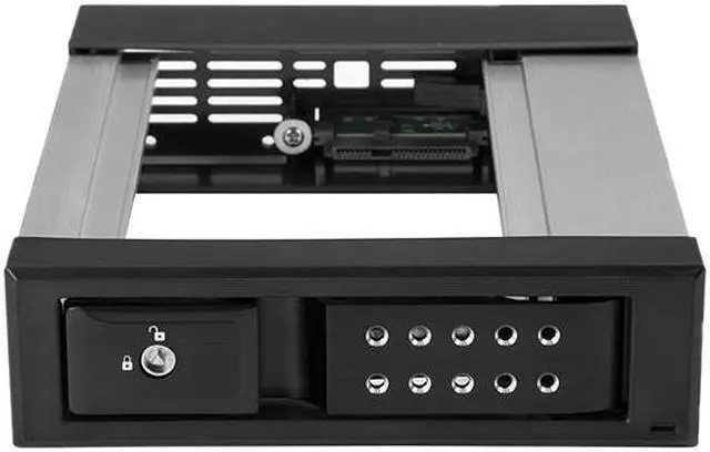 Alt view image 4 of 5 - StarTech HSB1SATSASBA 5.25 to 3.5 Hard Drive Hot Swap Bay - Aluminum - Trayless - Vented - Front Mount - 5.25 Hard Drive Bay - Hard Drive Backplane