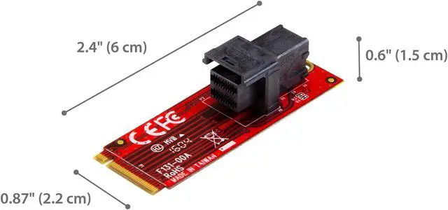 Alt view image 4 of 4 - StarTech M2E4SFF8643 U.2 to M.2 Adapter - for 1 x U.2 PCIe NVMe SSD - M.2 PCIe x4 Host Interface - U.2 SSD - M.2 PCIe Adapter - U.2 Drive