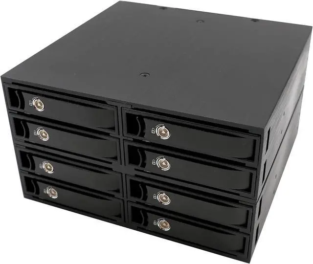 Main image of SYBA SY-MRA25052 Full Metal 8 Bay 2.5" SATA HDD & SDD Mobile Rack MiniSAS Interface for 5.25" Drive Bay