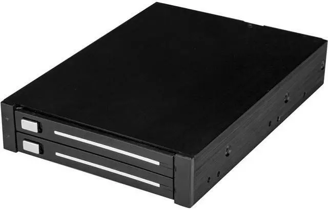 Main image of StarTech HSB225S3R HDD Rack - Dual Bay 2.5in SATA Rack - for 3.5in Bay - Trayless - RAID - Removable Hard Drive Bay - Hot Swap Cage