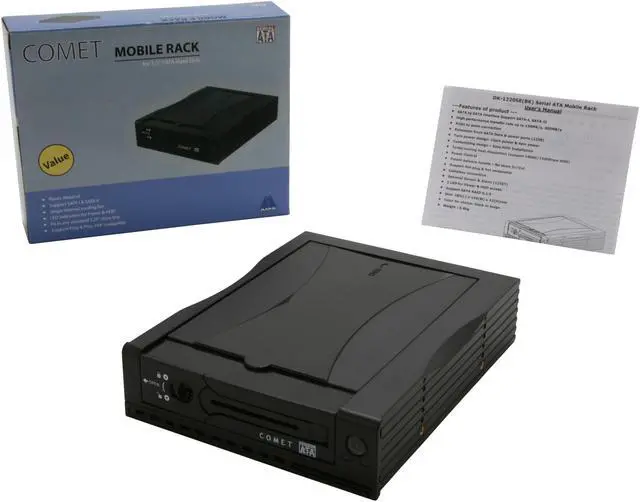 Alt view image 7 of 7 - AMS DK-1220SEBK Comet Value Series (Black) - 5.25" Removable Rack (SATA-to-SATA)