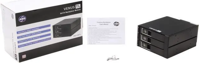 Alt view image 6 of 6 - AMS DS-236TL 3.5" Tray-less 3-IN-2 SATA Backplane Module