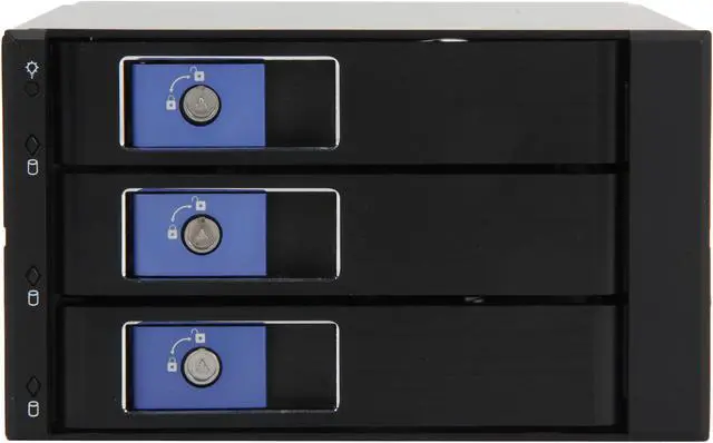 Alt view image 3 of 6 - AMS DS-236TL-BLUE Blue 3.5" Tray-less 3-IN-2 SATA Backplane Module
