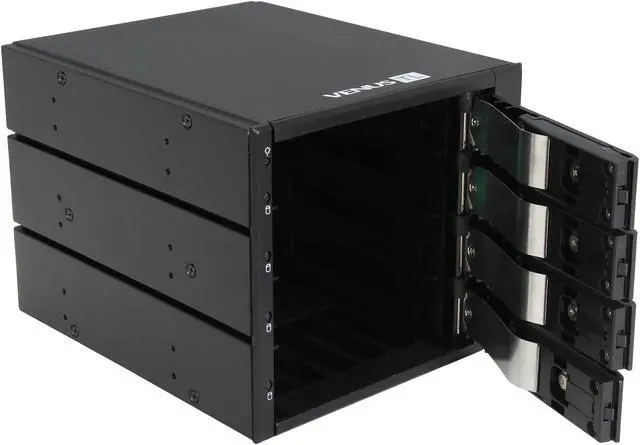 Alt view image 6 of 7 - AMS DS-346TL-BLUE 4in3 Trayless SATA/SAS backplane Module with Blue handle