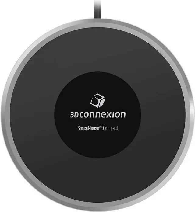 Alt view image 8 of 8 - 3Dconnexion SpaceMouse Compact 3DX-700059 Black/Silver 2 Buttons USB Wired Mouse