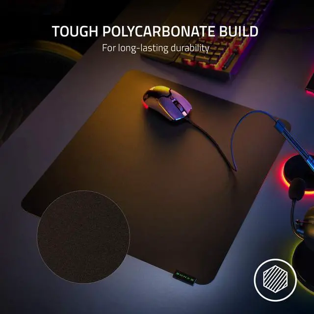 Alt view image 3 of 4 - Razer Sphex V3 Hard Gaming Mouse Mat: Ultra-Thin Form Factor - Tough Polycarbonate Build - Adhesive Base - Large