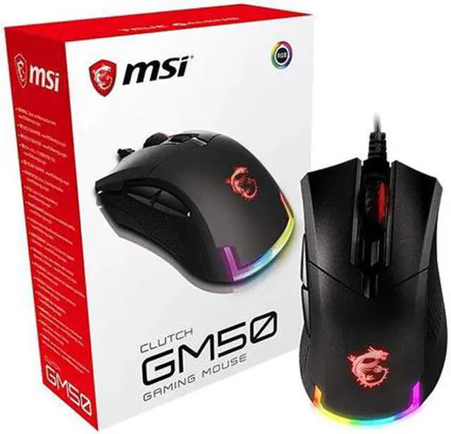 Alt view image 6 of 6 - MSI Clutch GM50 Black 6 Buttons 1 x Wheel USB 2.0 Wired Optical Gaming Mice
